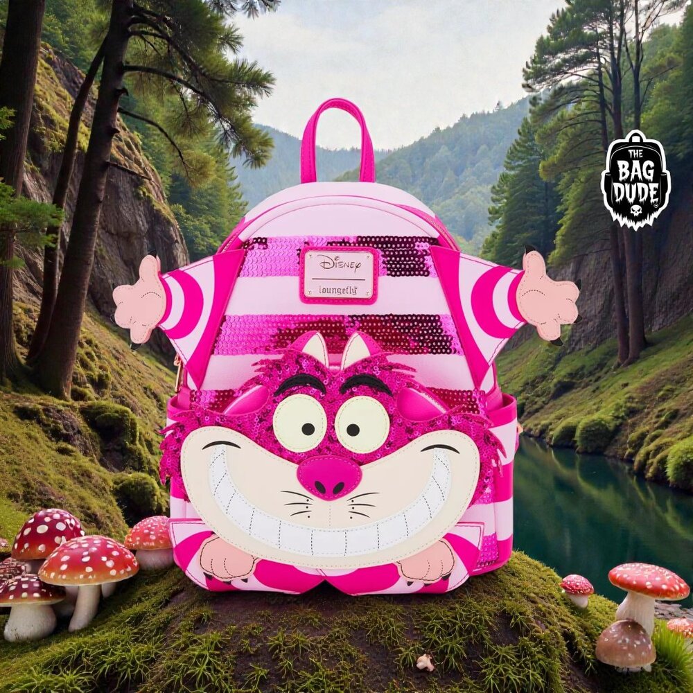 Loungefly Disney Alice in Wonderland Cheshire Cat Sequined Mini Backpack